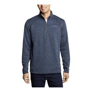 Eddie Bauer Mens Radiator Fleece Quarter Zip Pullover~Size Med~Blue/Grey L12 09